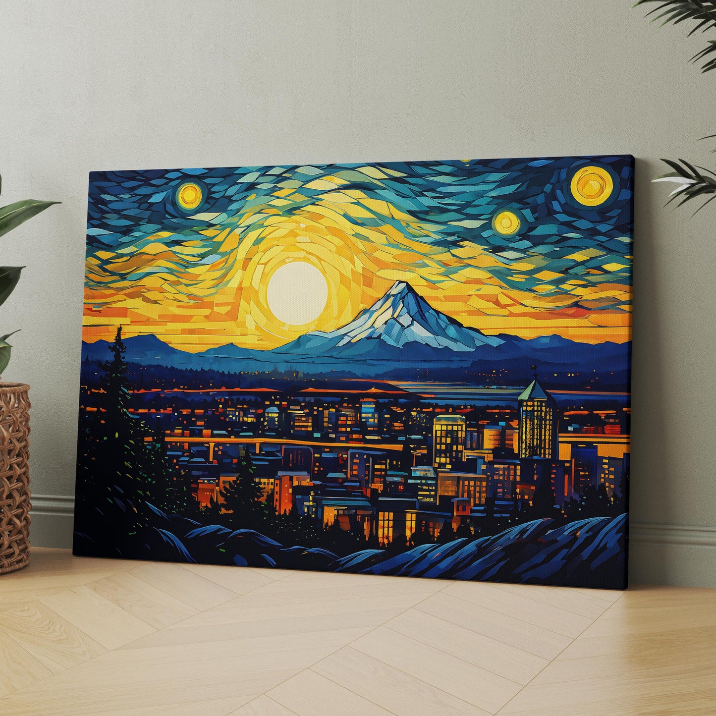 Portland Oregon as Van Gogh Starry Night