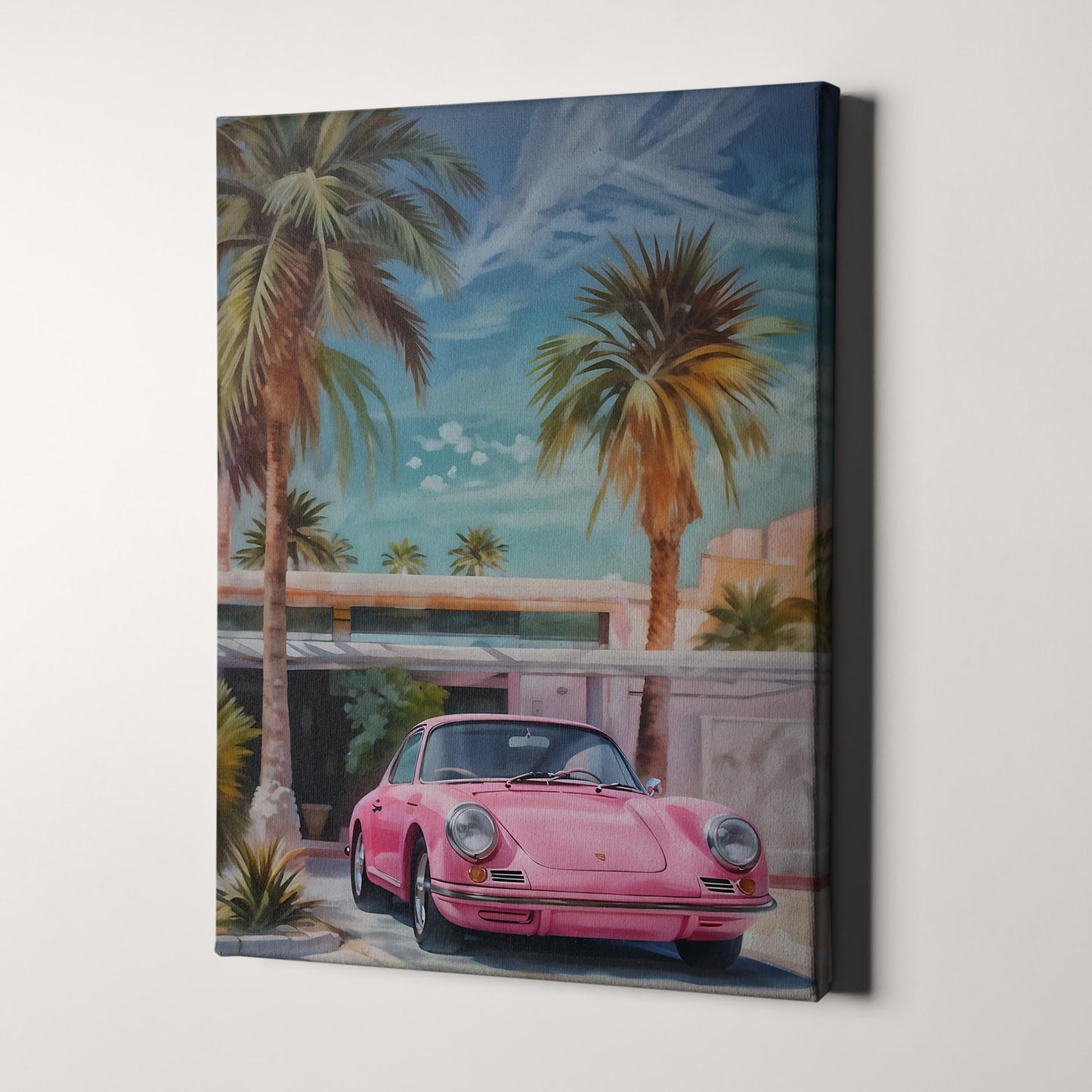 Retro Pink Porsche 911