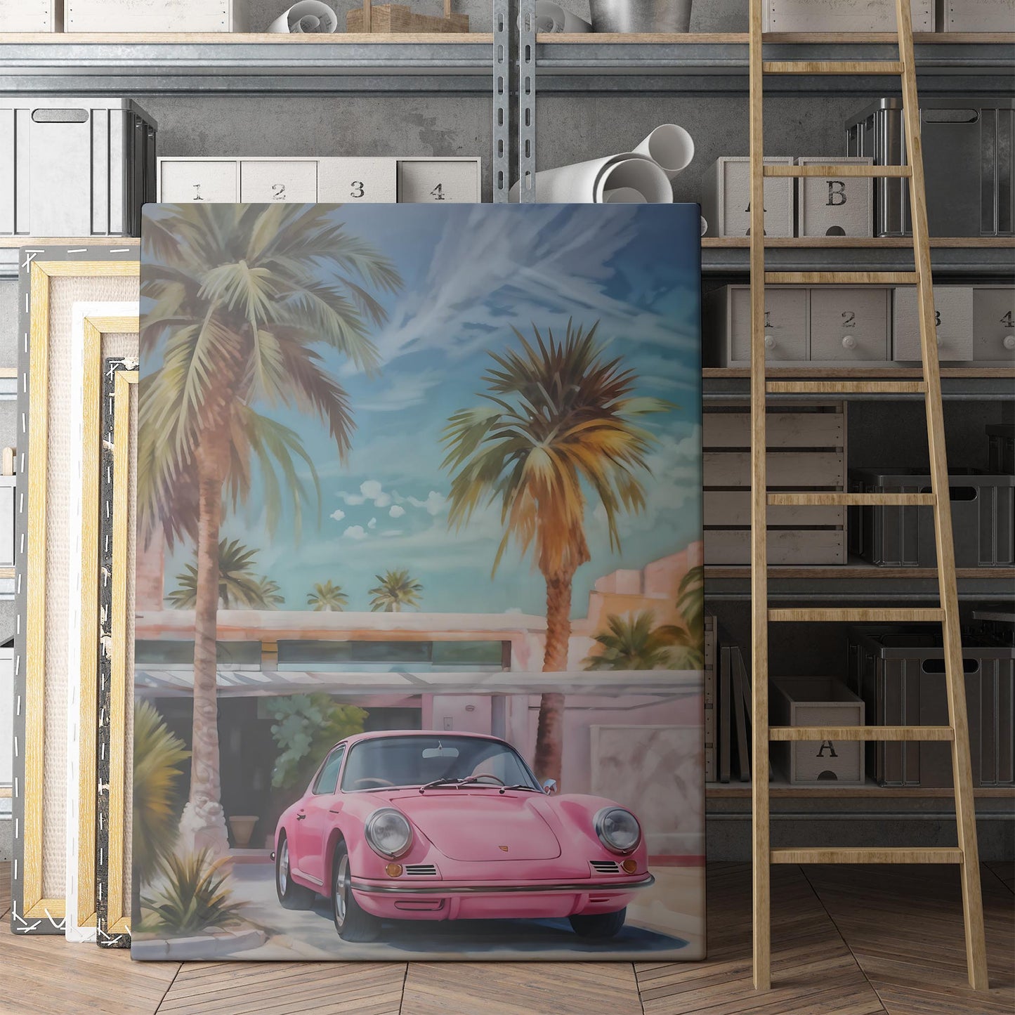 Retro Pink Porsche 911