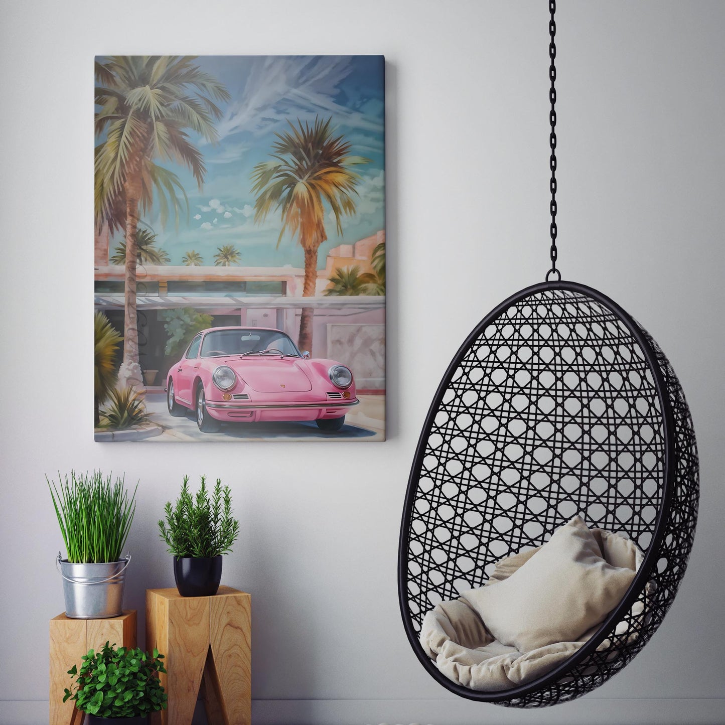 Retro Pink Porsche 911