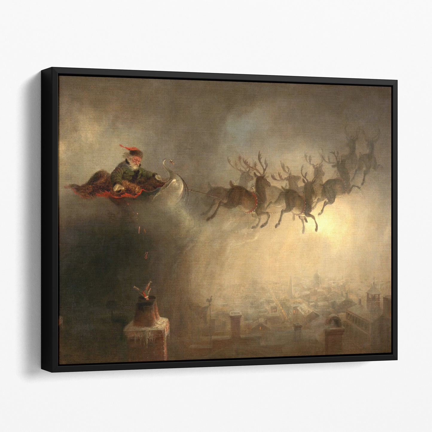 Santa Claus Sleigh and Reindeer by William Holbrook Beard