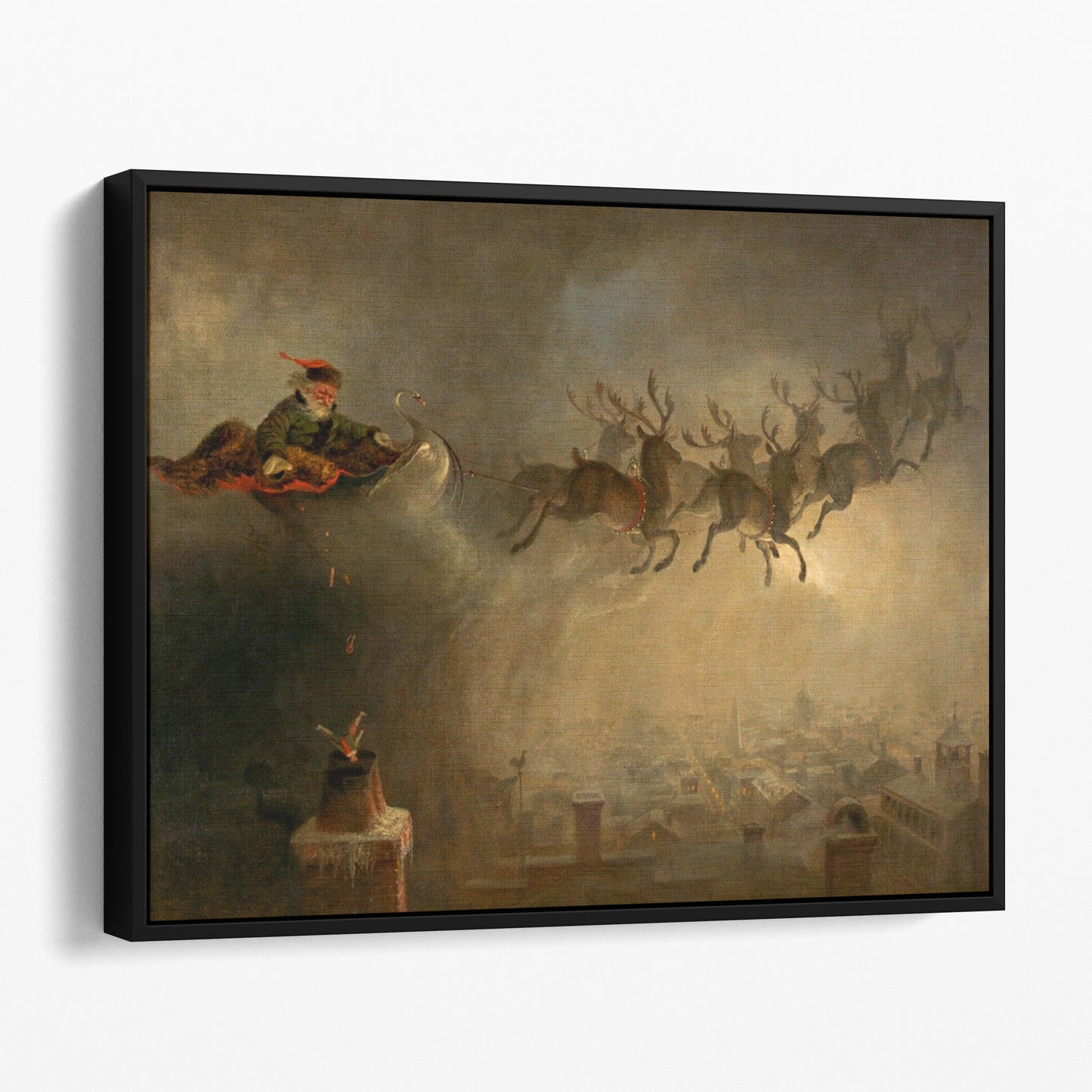 Santa Claus Sleigh and Reindeer by William Holbrook Beard