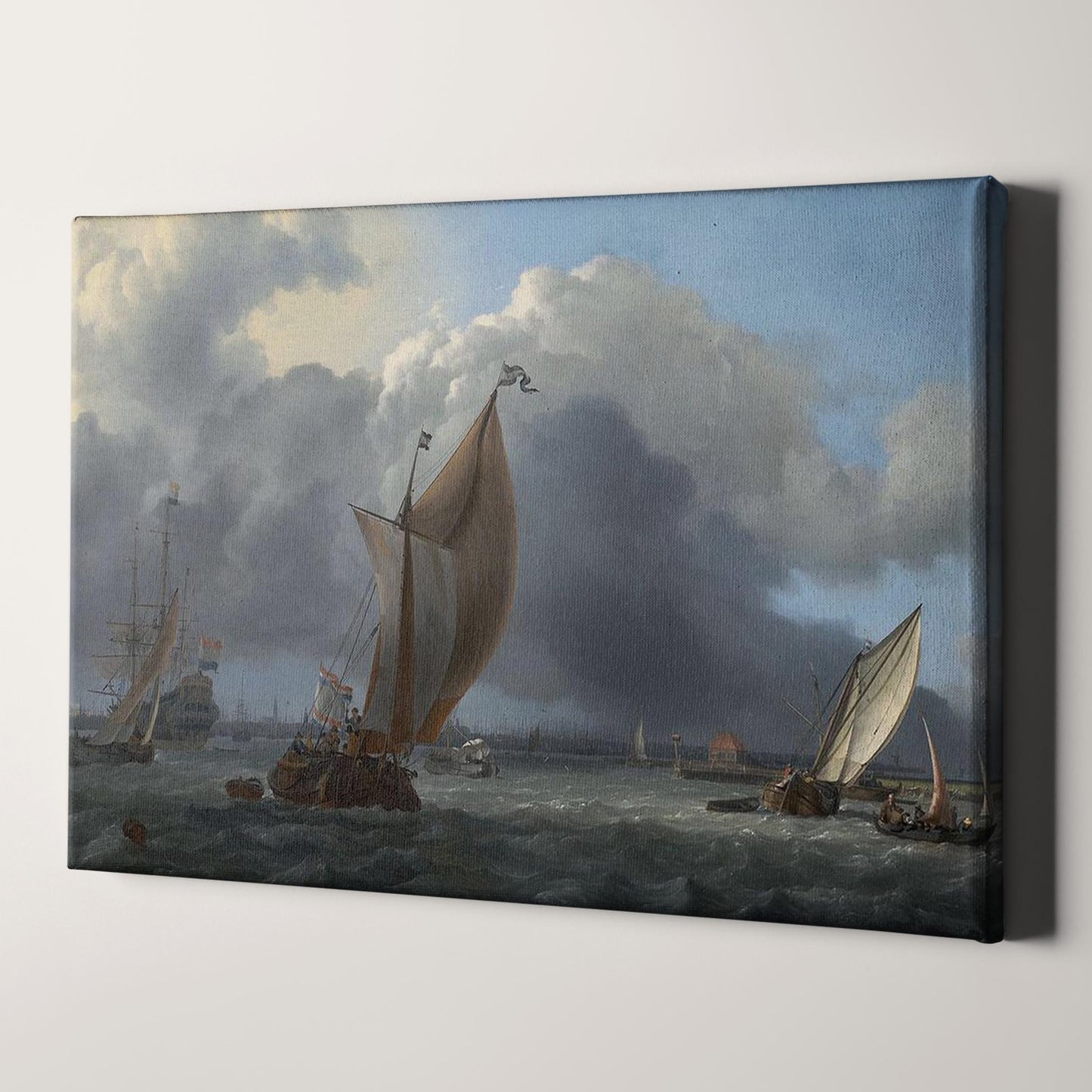 Ships in a Gale on the IJ before the City of Amsterdam (1666) by Ludolf Bakhuizen