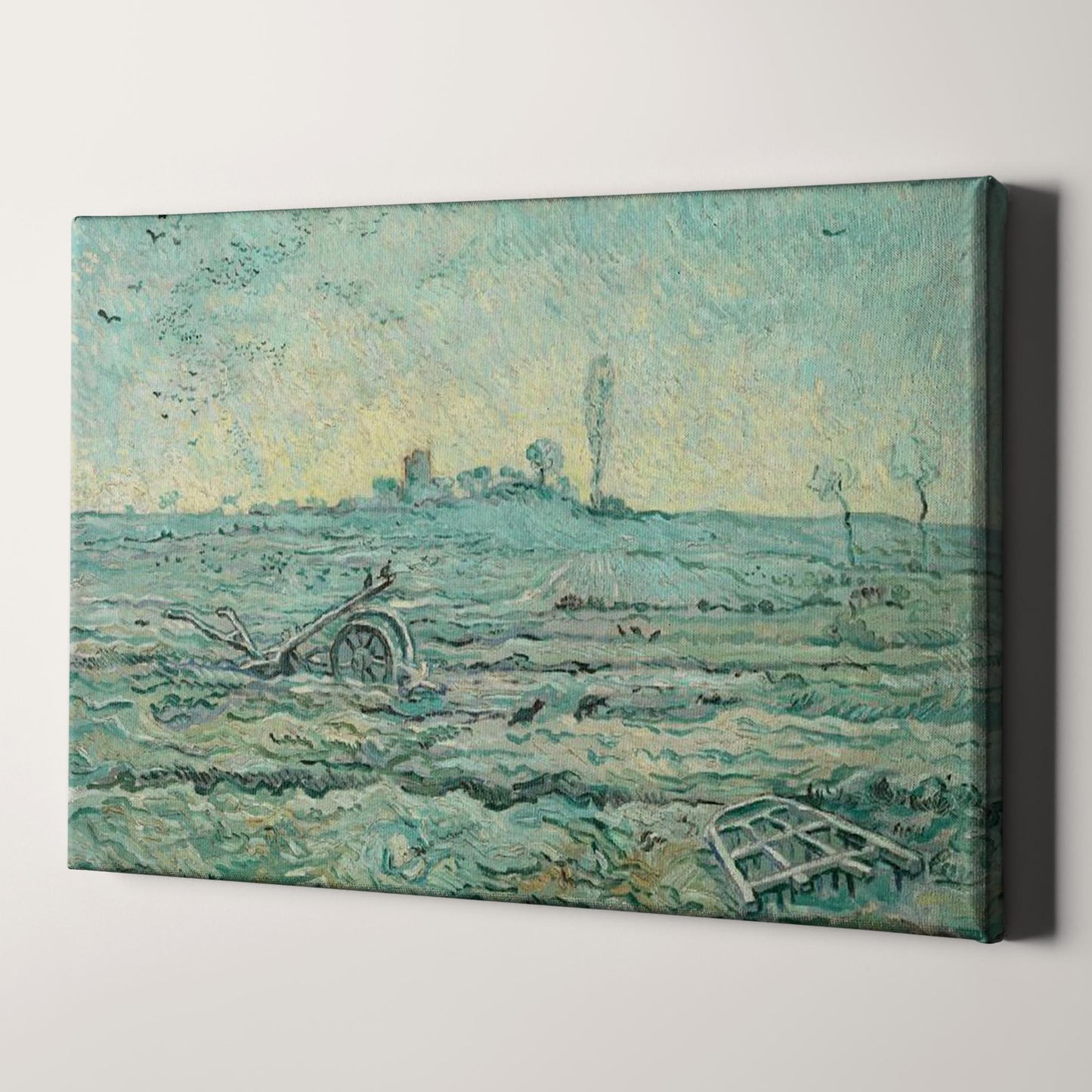 Snow-Covered Field with a Harrow (1890) by Van Gogh
