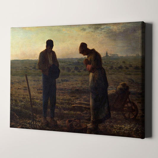 The Angelus 1859 by Jean-Francois Millet - Peasants Praying in Field Over Potatoes