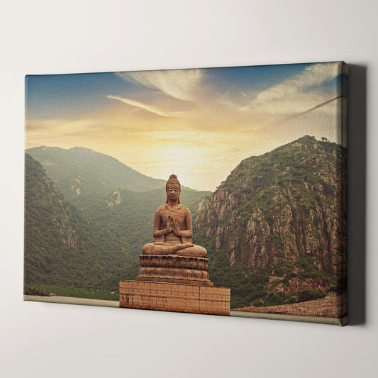 The Buddha In Lake With Mountains