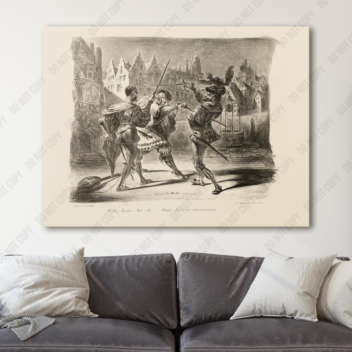 The Duel Between Faust and Valentine, from Faust (1828) by Eugène Delacroix