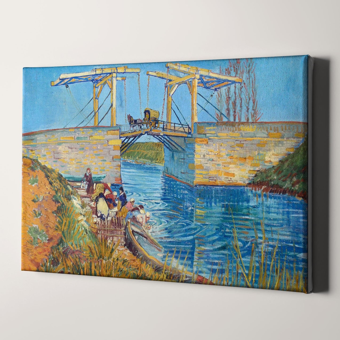 The Langlois Bridge at Arles with Women Washing (1888) by Van Gogh