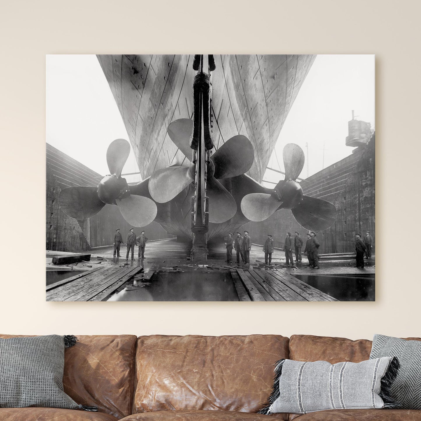 The RMS Titanic's Propellers as the Mighty Ship Sits in Dry Dock