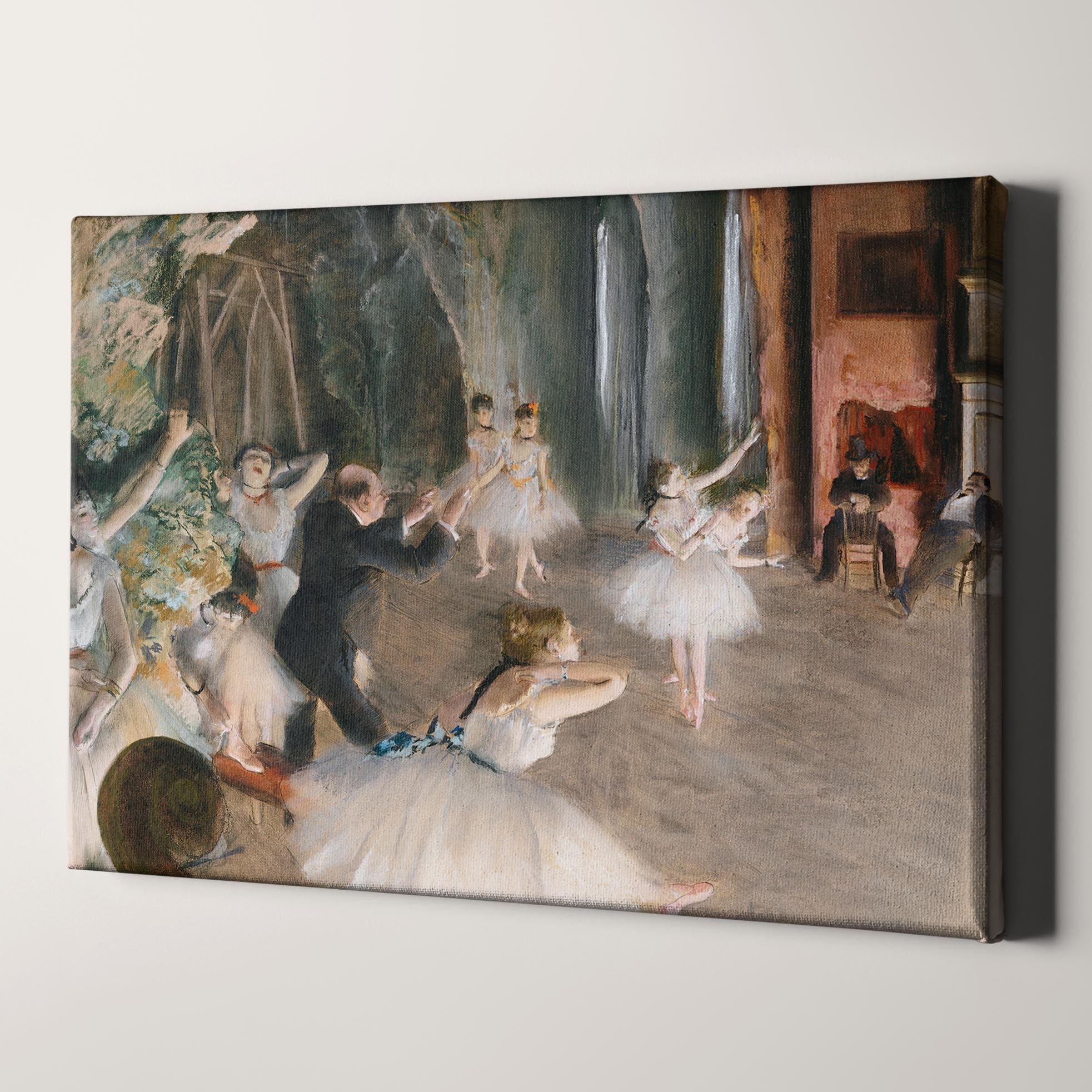 Open Composition Example The Rehearsal Onstage (1874) by Edgar Degas – Big Canvas Art Prints