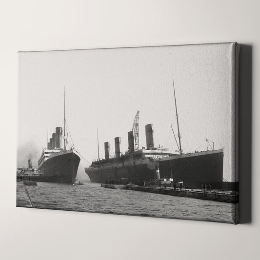 The Titanic And Olympic At Port