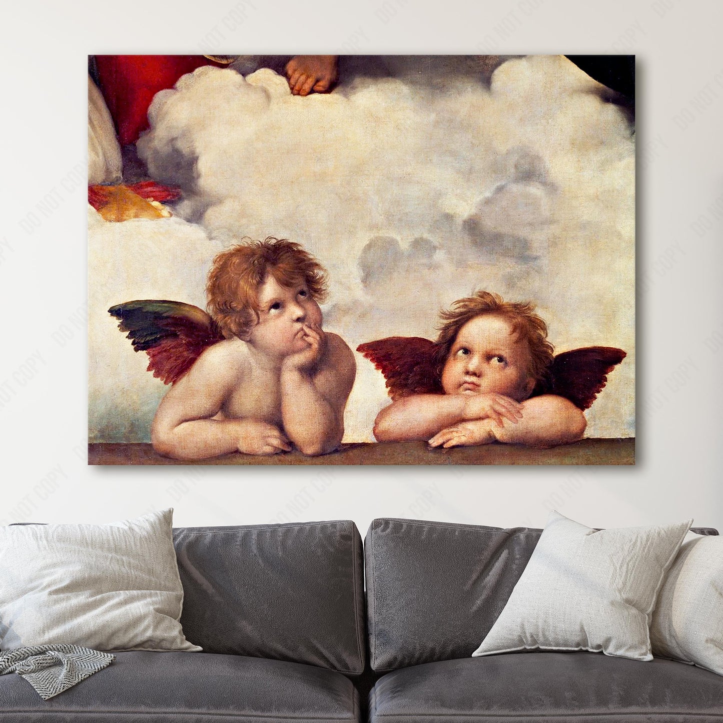 The Two Angels, Cherubs, Sistine Madonna by Raphael