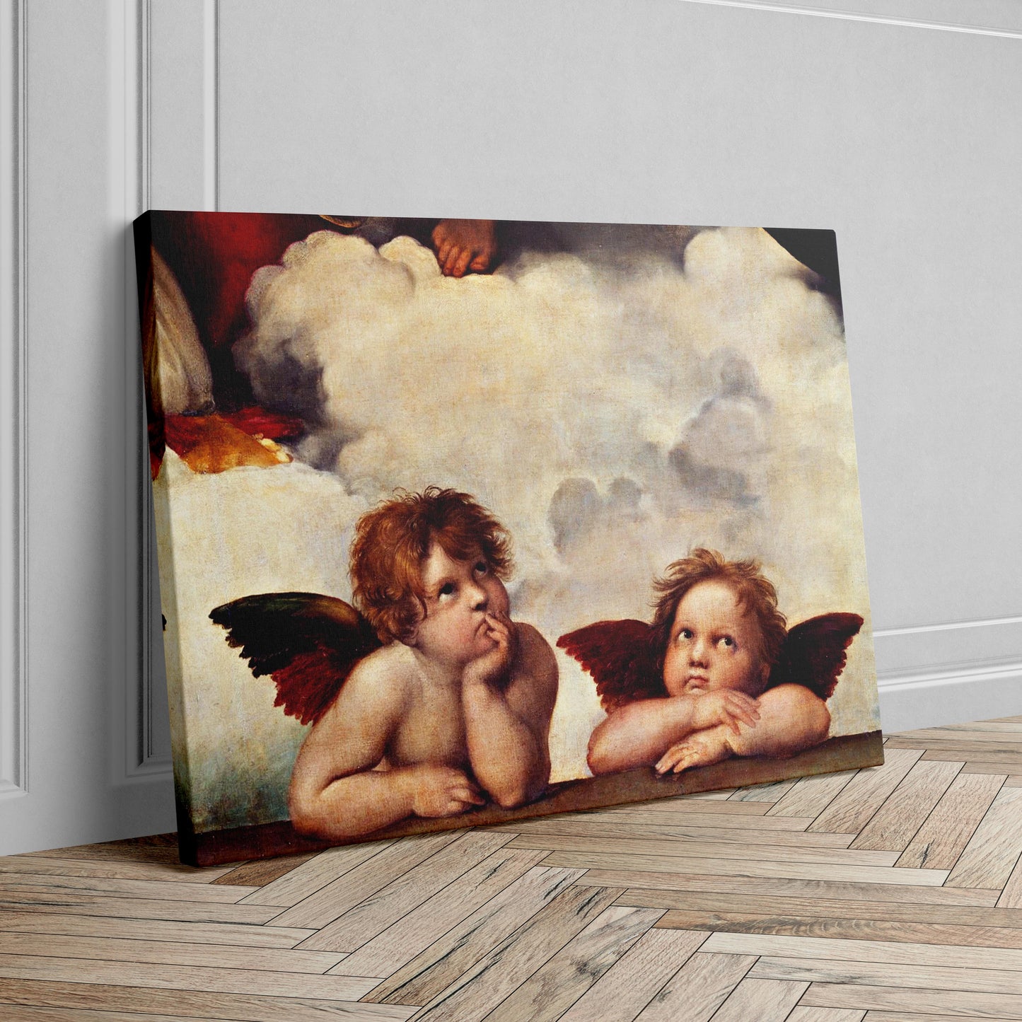 The Two Angels, Cherubs, Sistine Madonna by Raphael