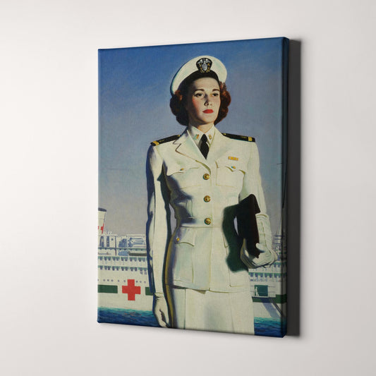 US Navy Nurse With Hospital Ship