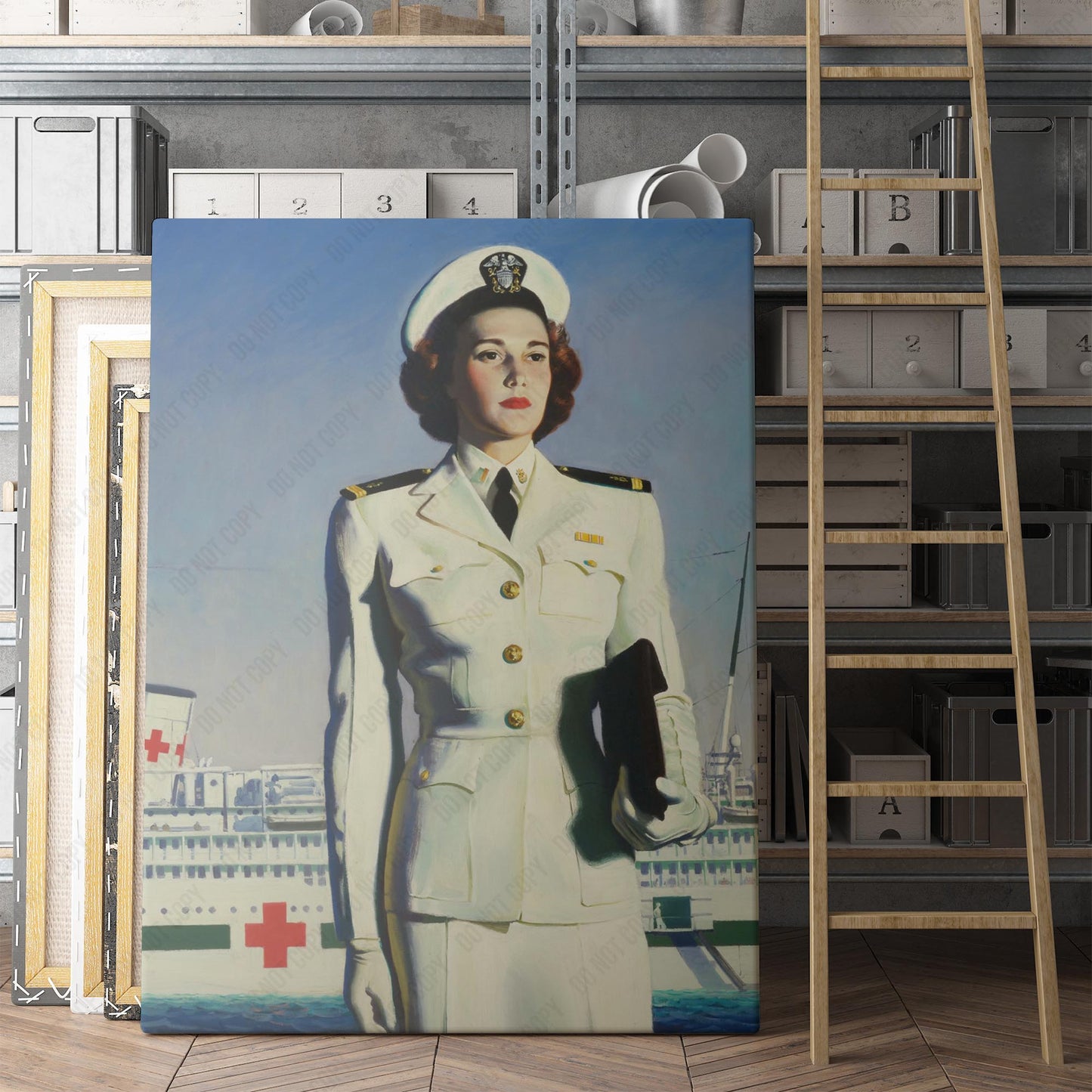 US Navy Nurse With Hospital Ship