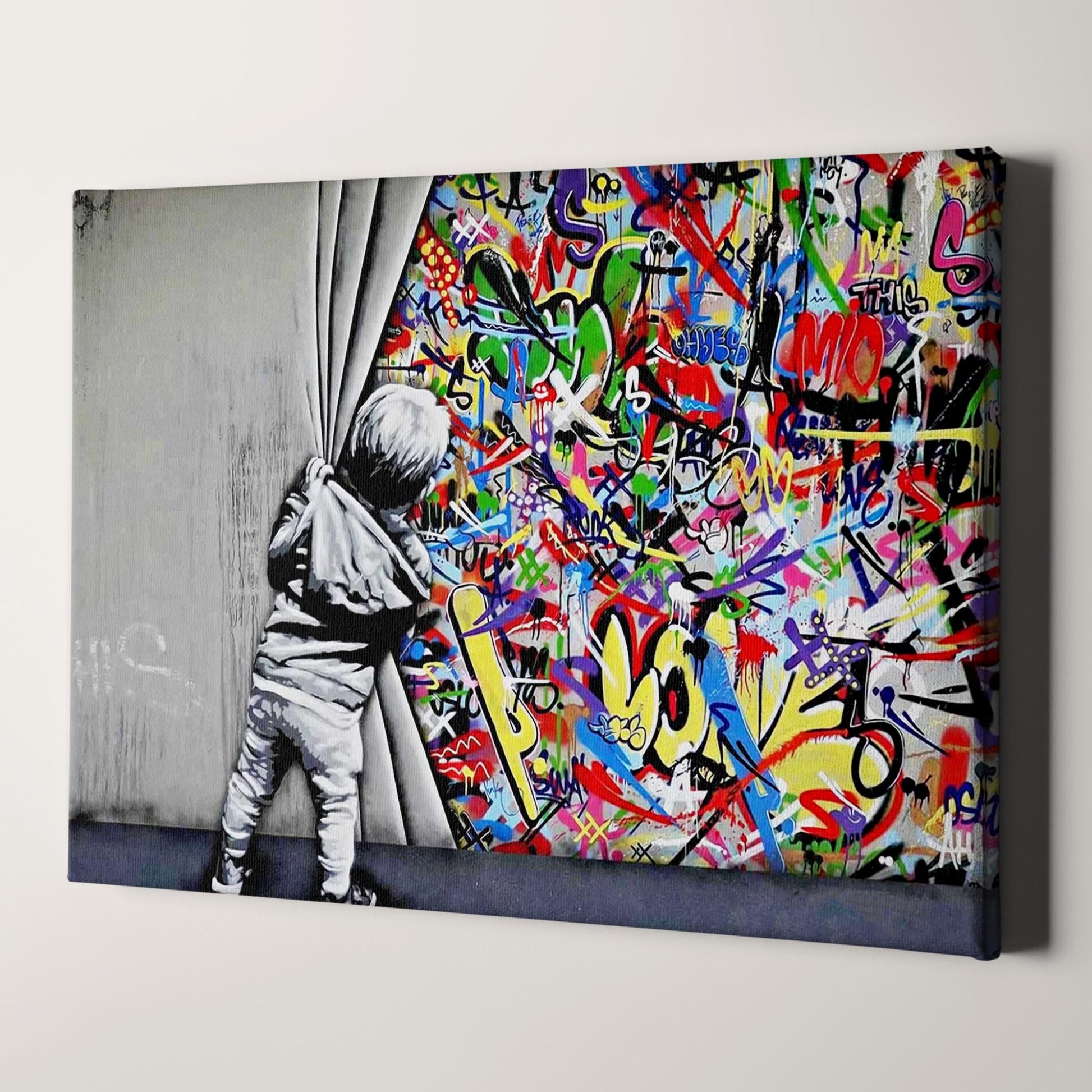 Cadre - Banksy - Reine - Toile - Prêt à accrocher - Peintures Modernes Cadre - Banksy - Reine - Toile - Prêt à accrocher - Peintures Modernes
