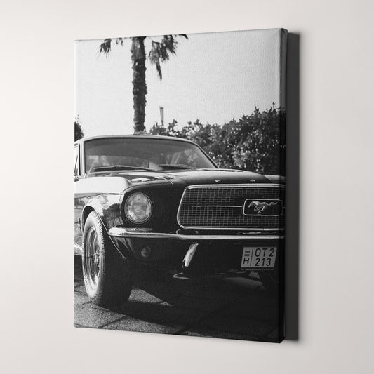 Vintage Ford Mustang and Palm Trees