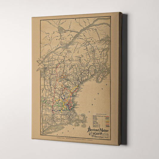 Vintage Map of Boston & Maine