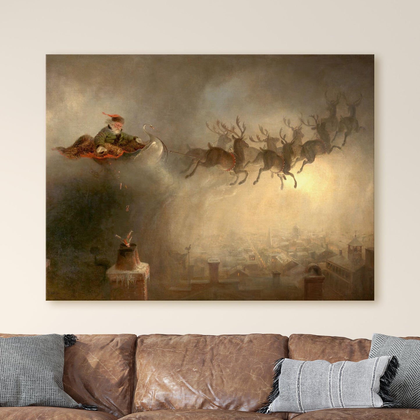 Santa Claus Sleigh and Reindeer by William Holbrook Beard