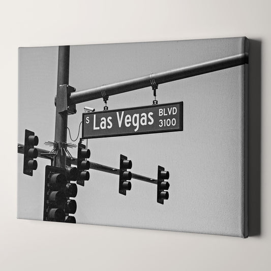 Las Vegas Blvd. Street Sign in Black & White