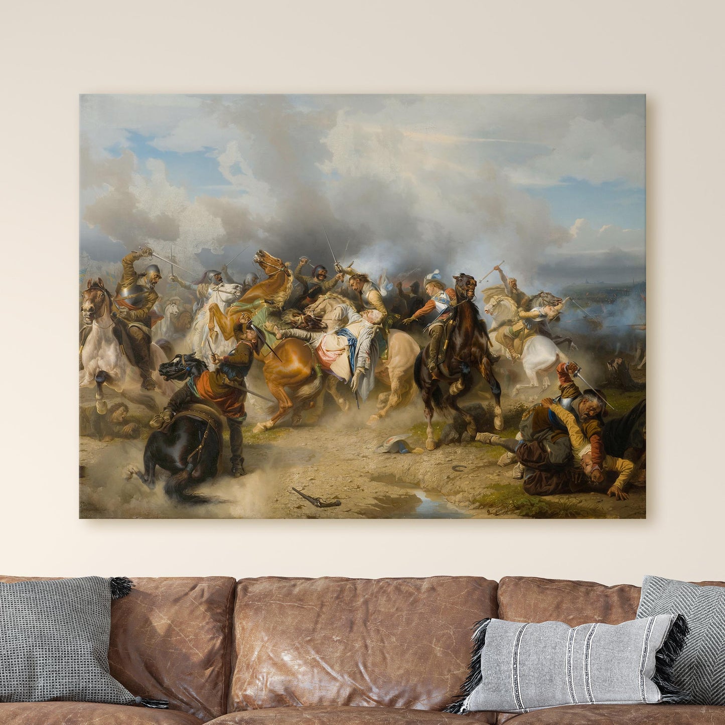 Death of King Gustav II Adolf of Sweden at the Battle of Lutzen by Carl Wahlboml