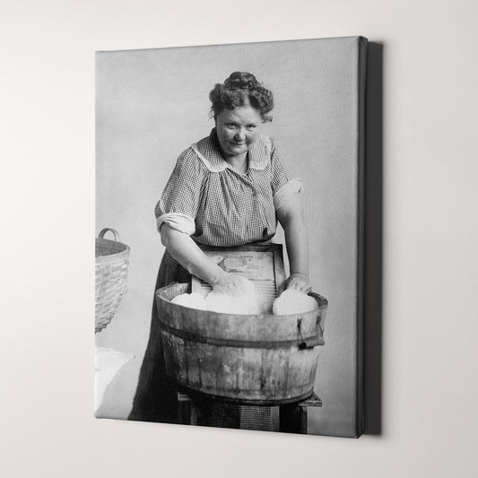 Woman Doing Laundry in a Wooden Tub 1905