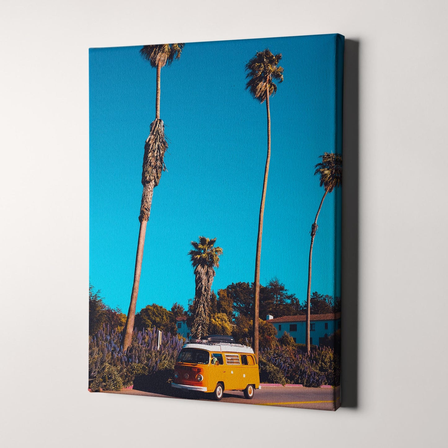 Volkswagen Van with Palm Trees