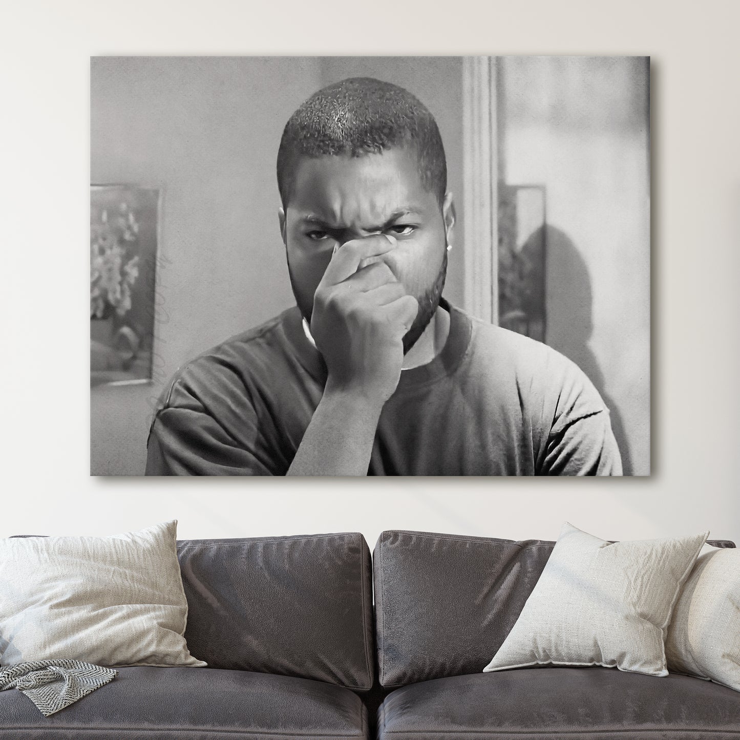 Ice Cube Friday Bathroom Scene Black & White