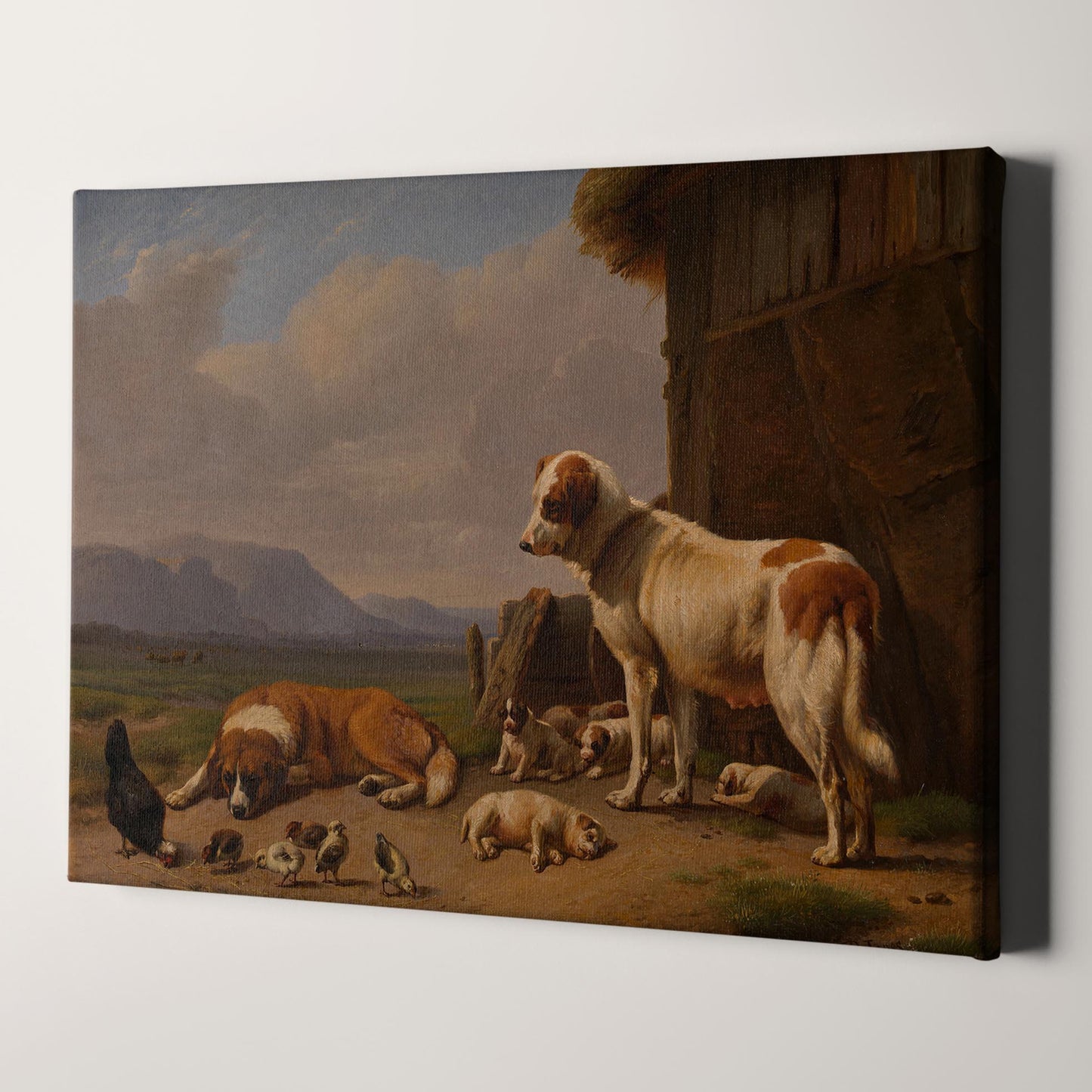 Landscape with Dogs and Chickens in a Farmyard