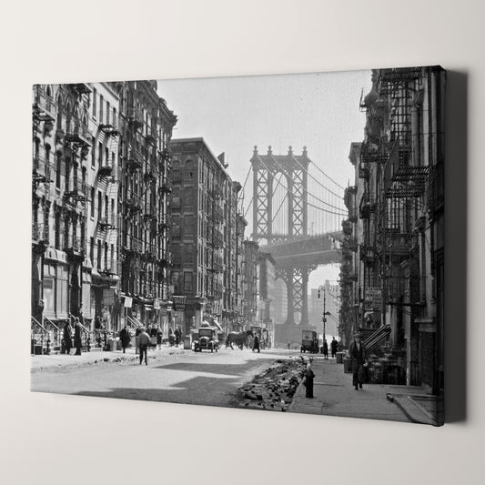 Pike and Henry Street with the Manhattan Bridge