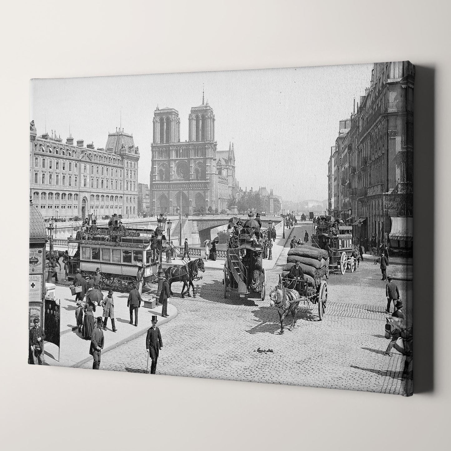 19th Century Paris, Pont Saint-Michel and Cathédrale Notre Dame