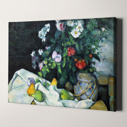 Still Life with Flowers and Fruits by Paul Cezanne