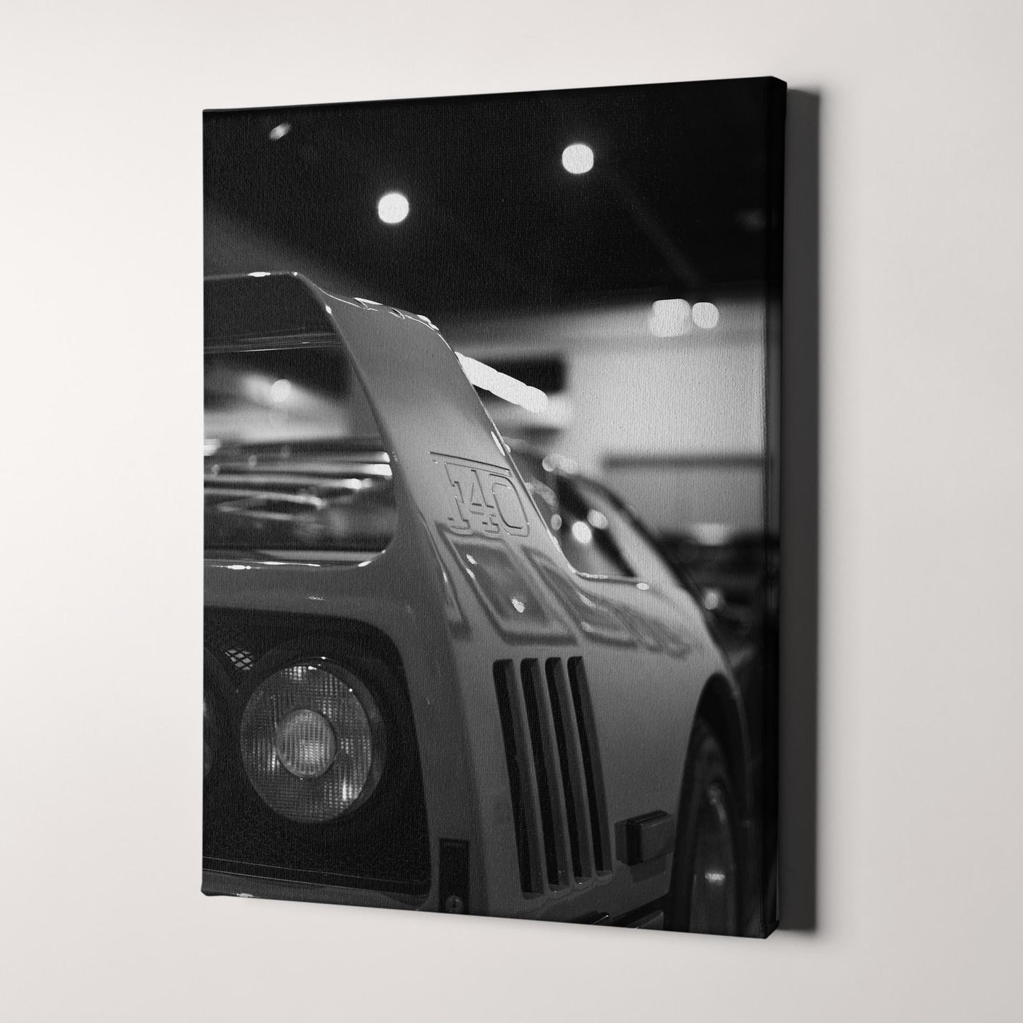 Red Ferrari F40 Rear View in Black & White