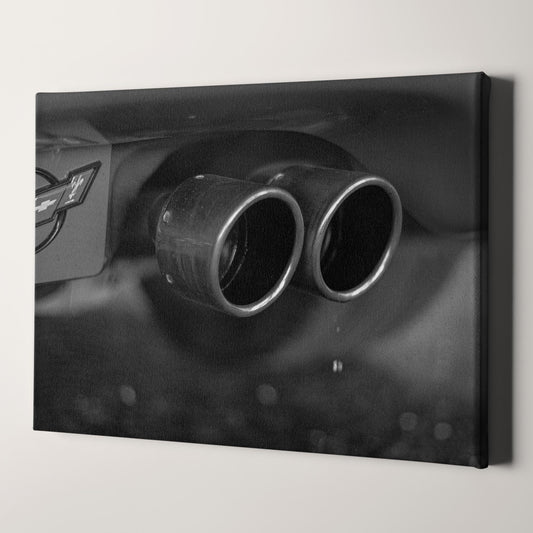 Car Exhaust in Black & White