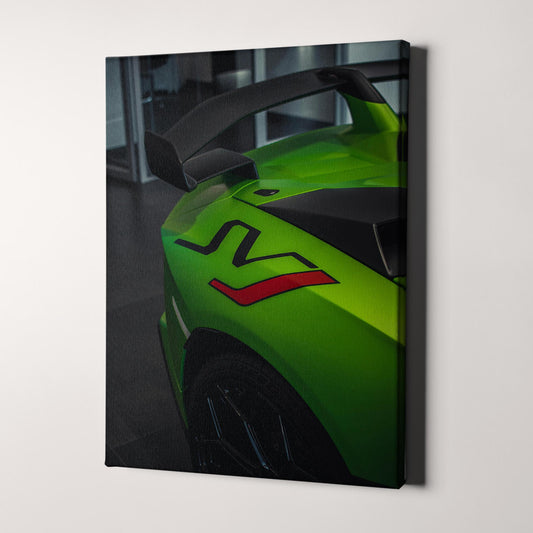 Green Lamborghini Aventador SVJ Spoiler