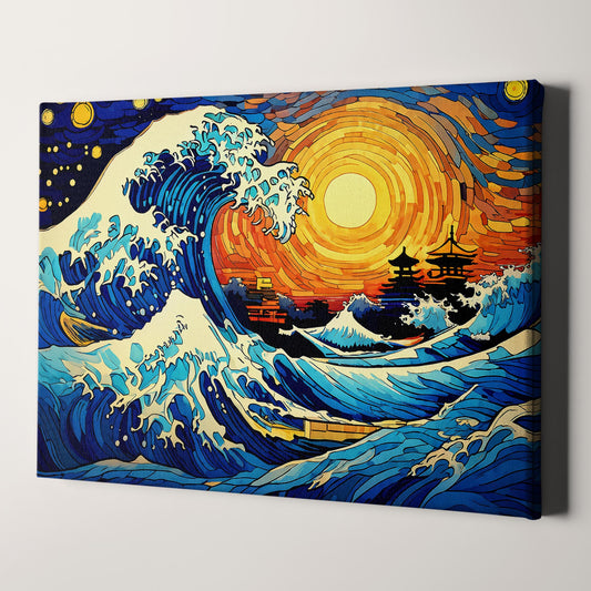 The Great Wave in the Style of Van Gogh