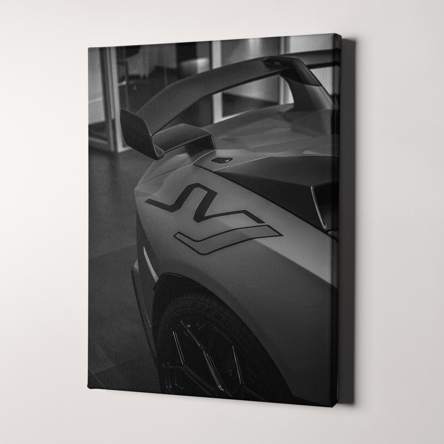 Lamborghini Aventador SVJ Spoiler in Black & White