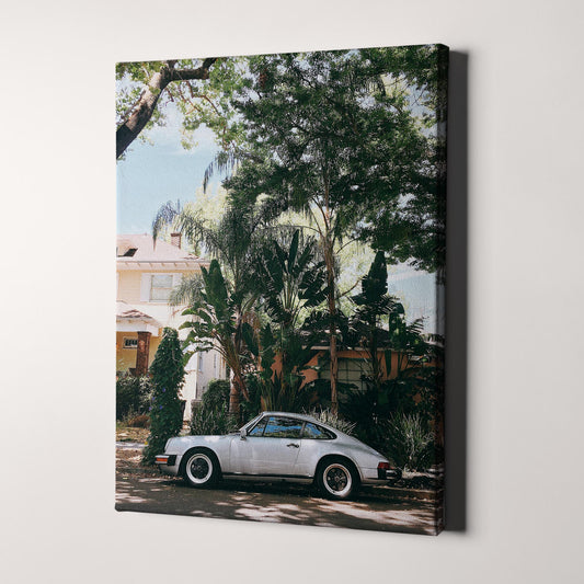 Vintage Porsche 911 Under Palm Trees