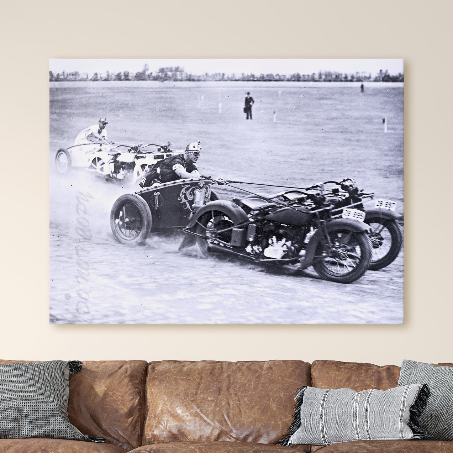 Motorcycle Chariot Race, Australia 1930s