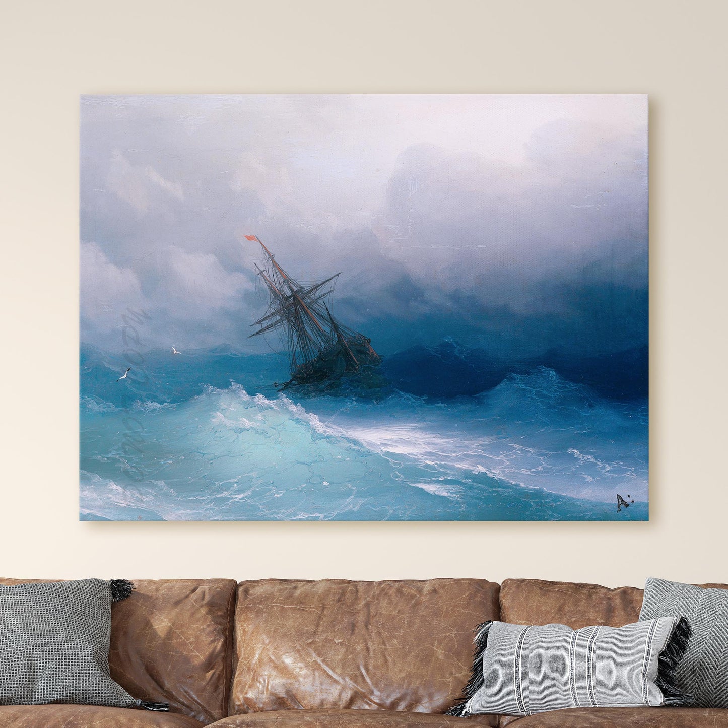 Ship on Stormy Seas by Ivan Aivazovsky