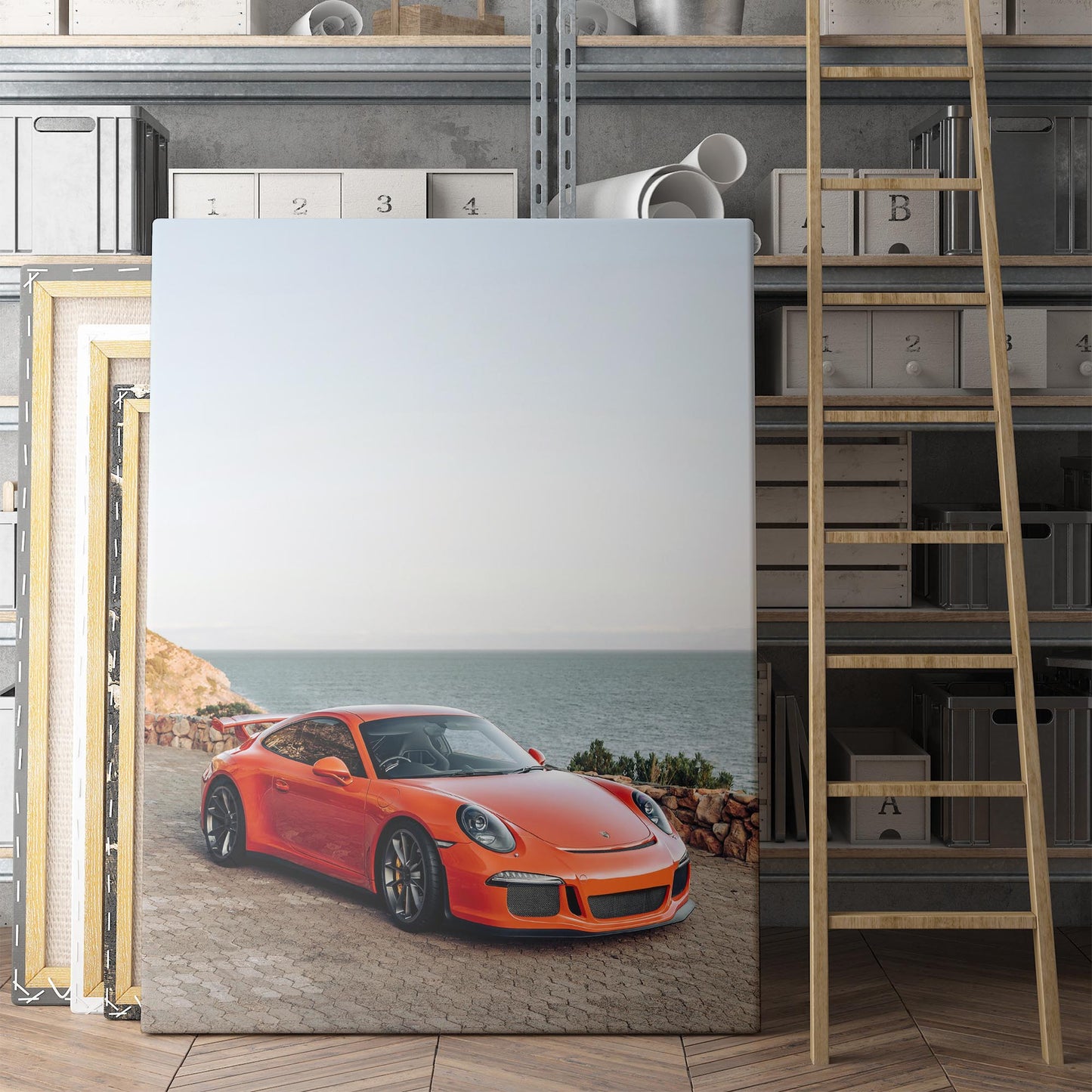 Orange Porsche Seascape