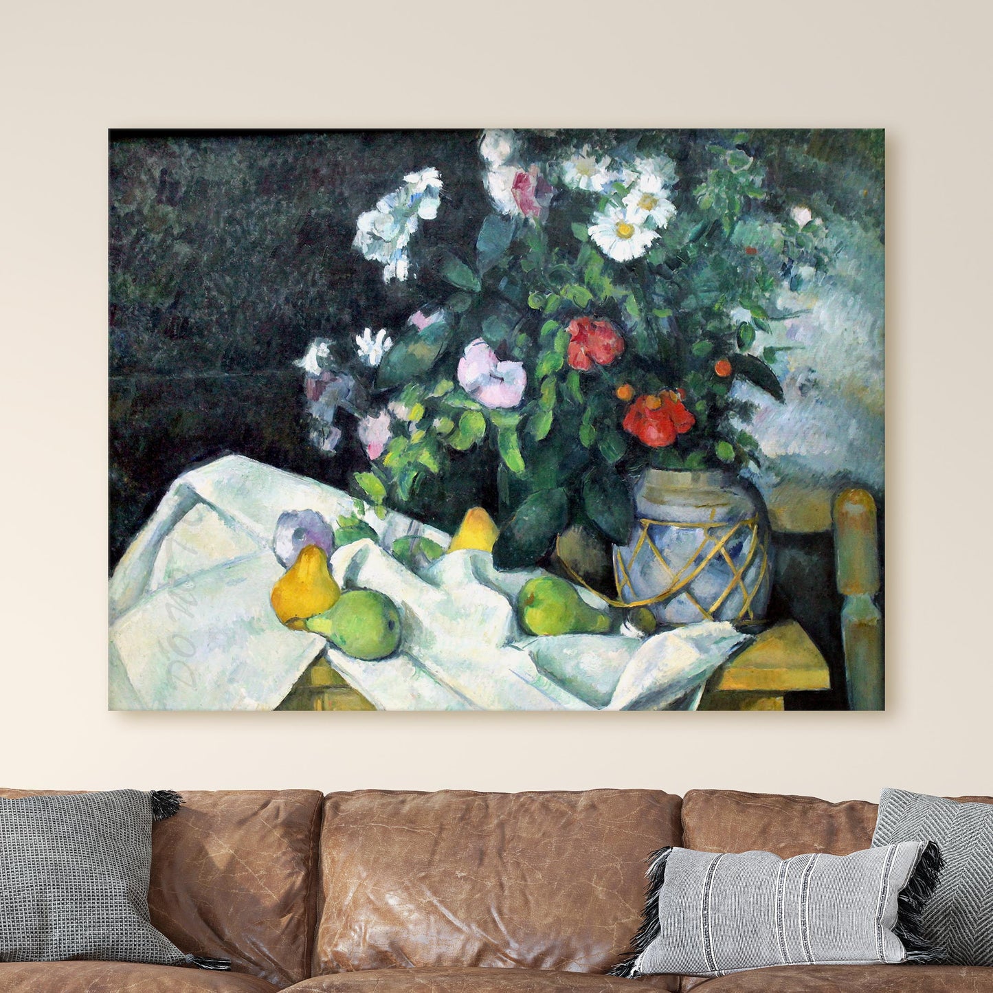 Still Life with Flowers and Fruits by Paul Cezanne