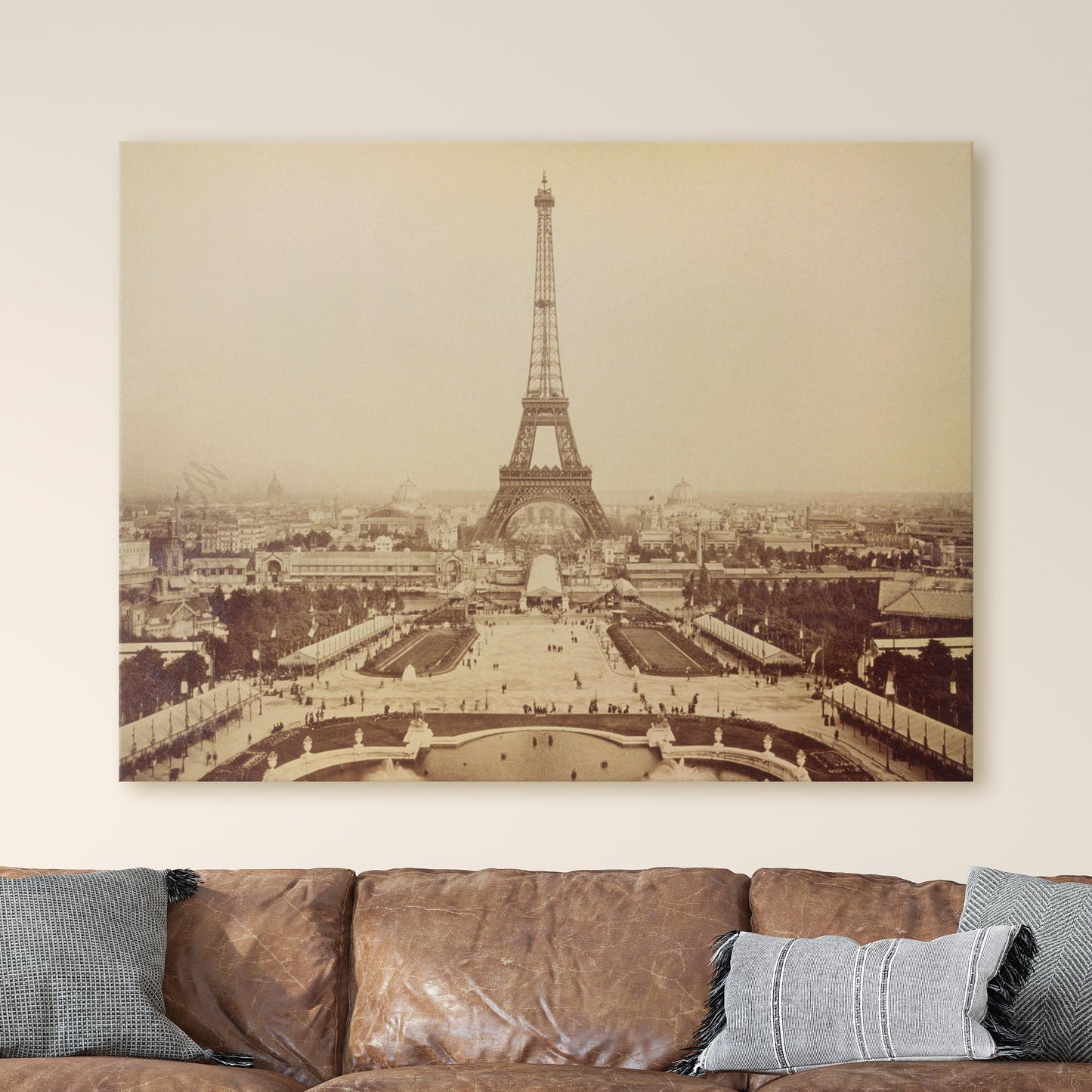 Eiffel Tower and Champ de Mars seen from Trocadéro Palace 1889