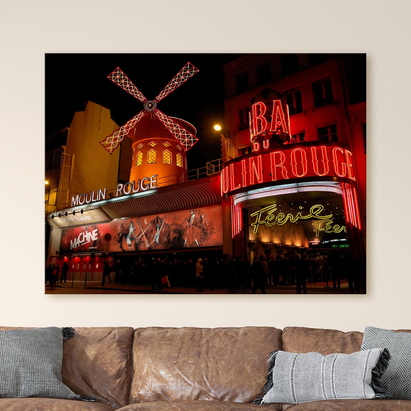 Moulin Rouge Lit up at Night