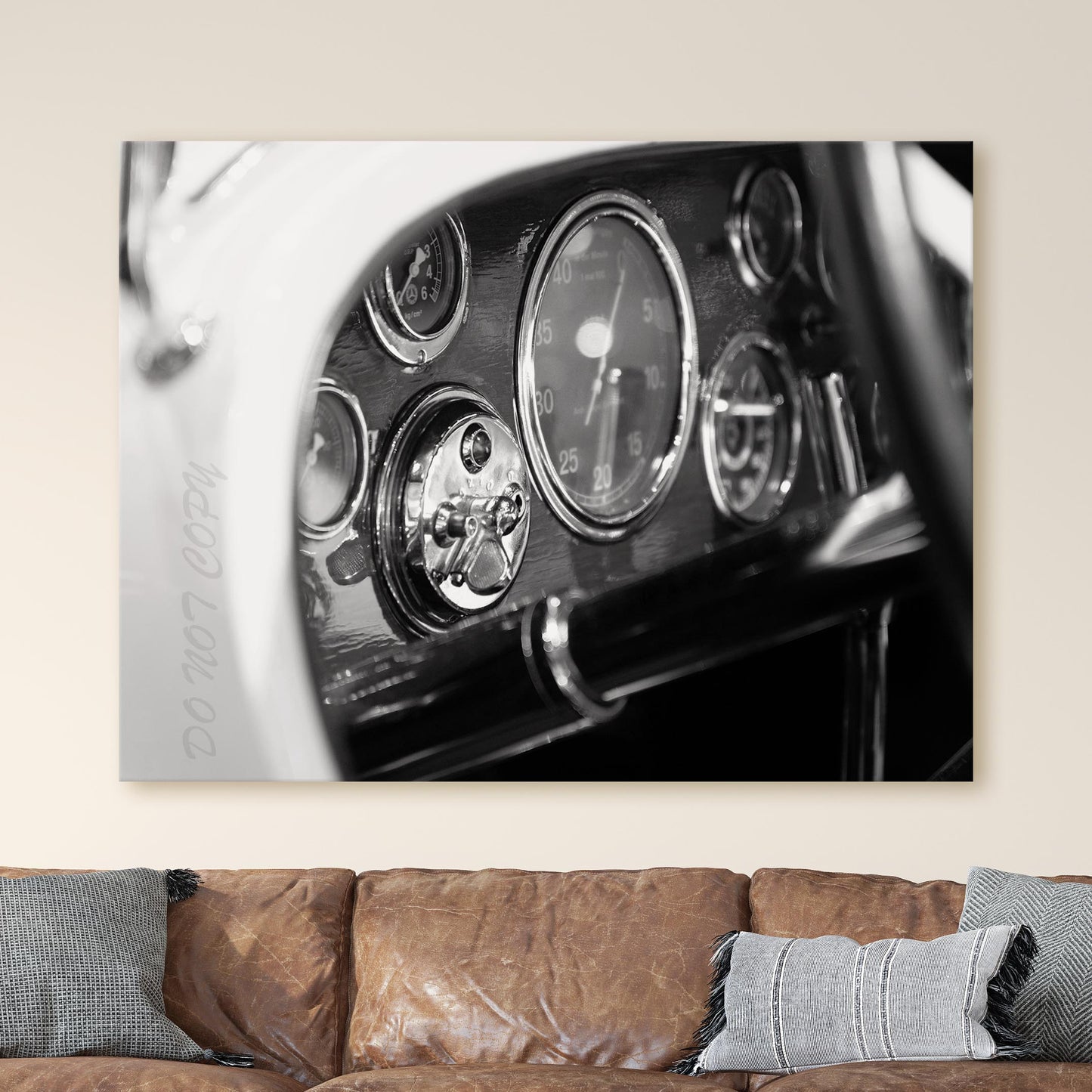 Vintage Dashboard in Black & White