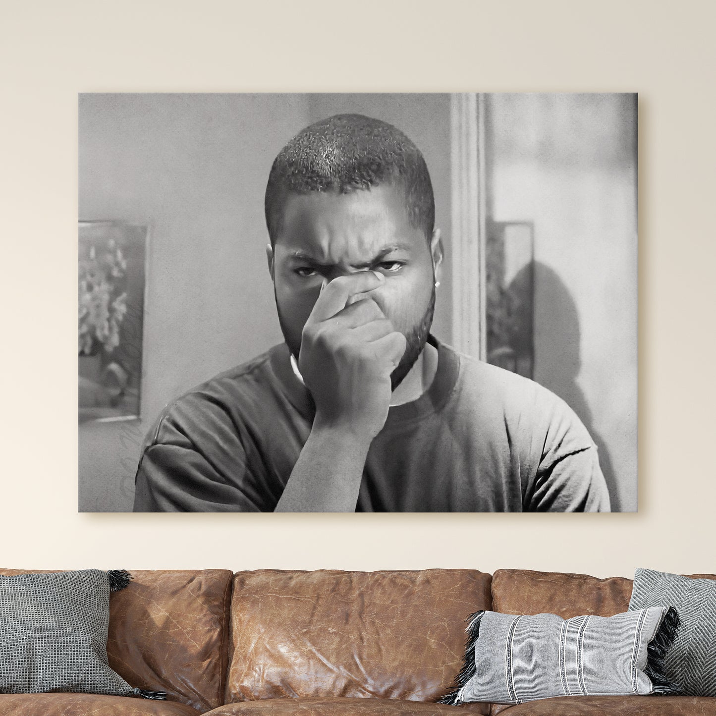 Ice Cube Friday Bathroom Scene Black & White