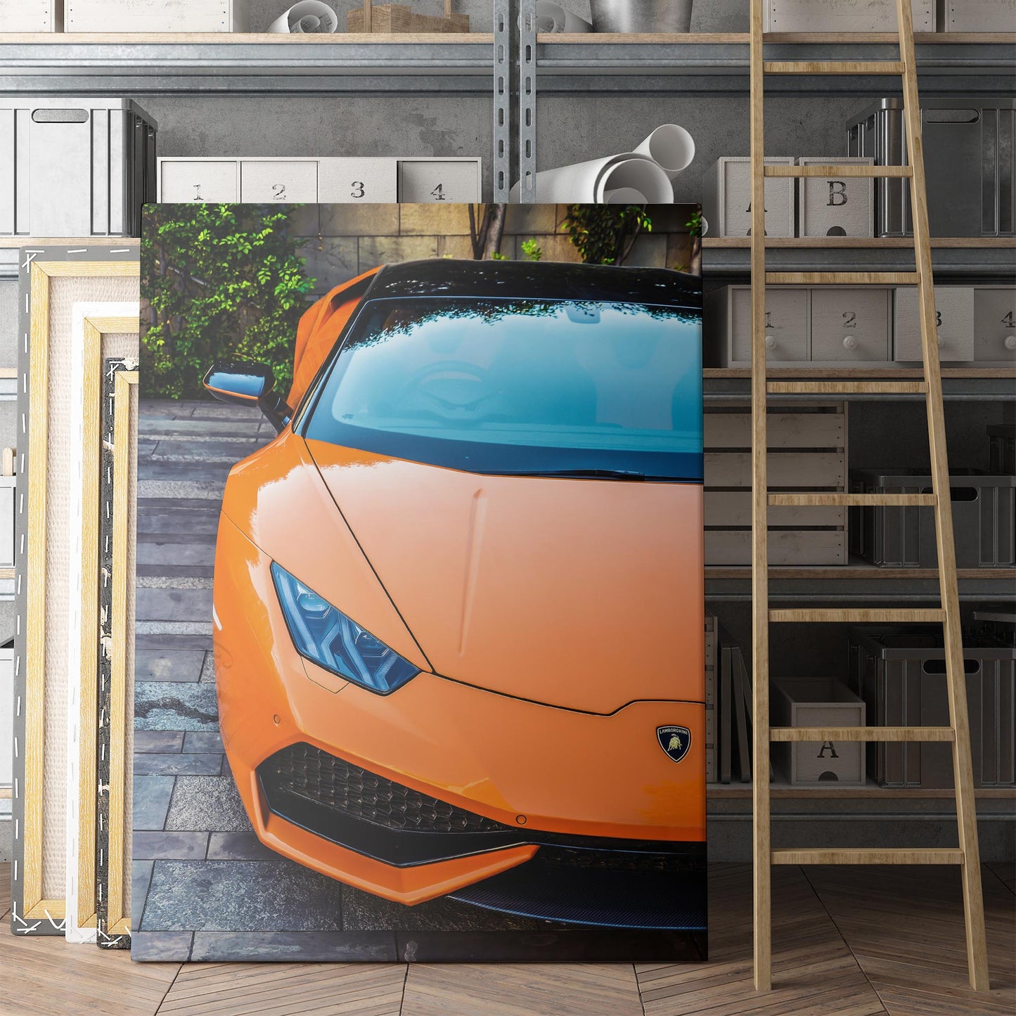 Orange Lamborghini Close Up Front