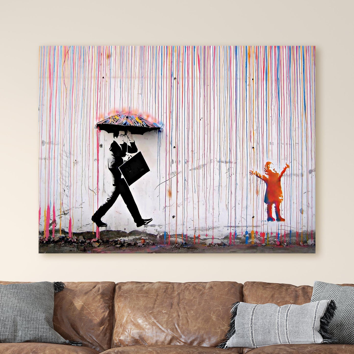 Colored Rain Banksy