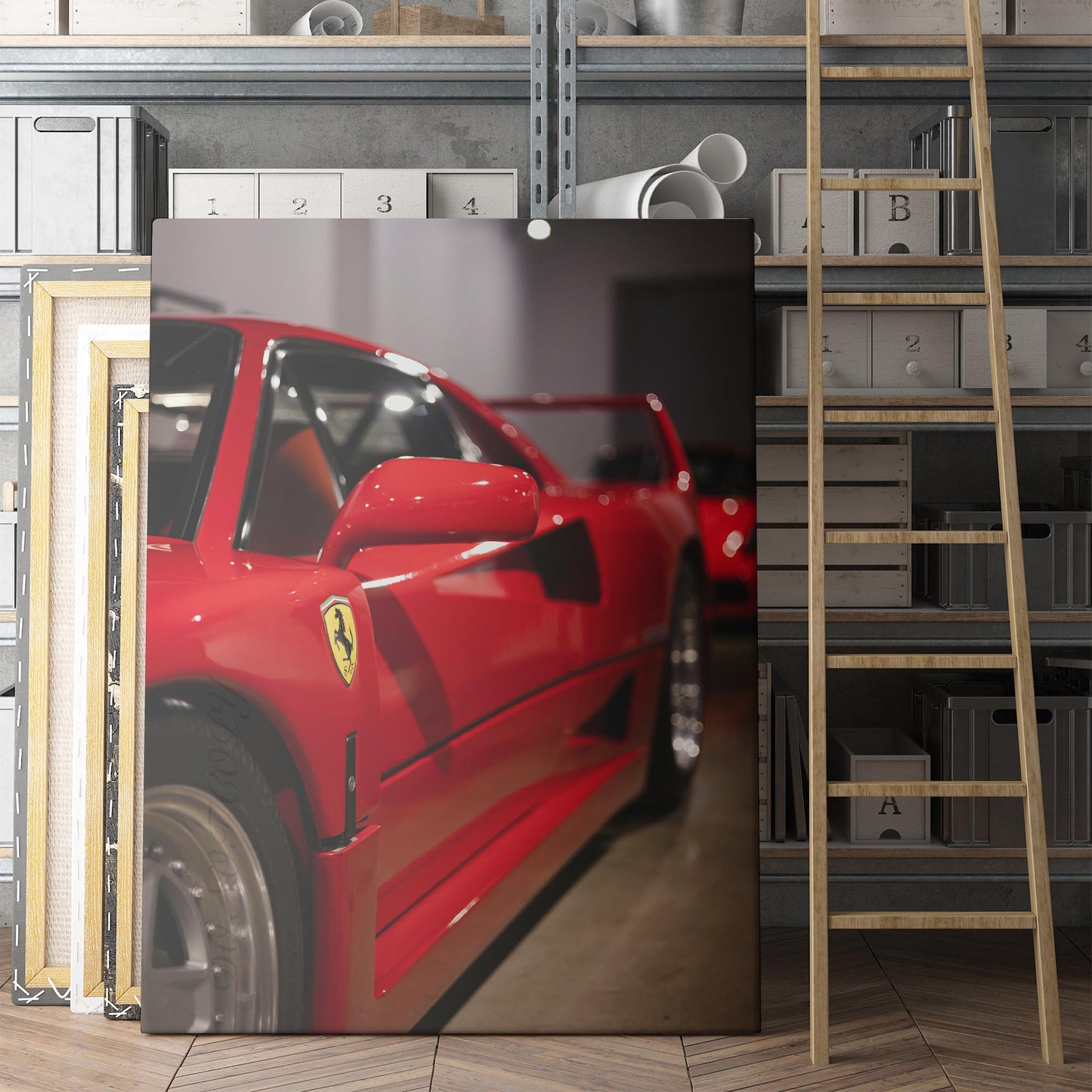 Red Ferrari F40 Side View