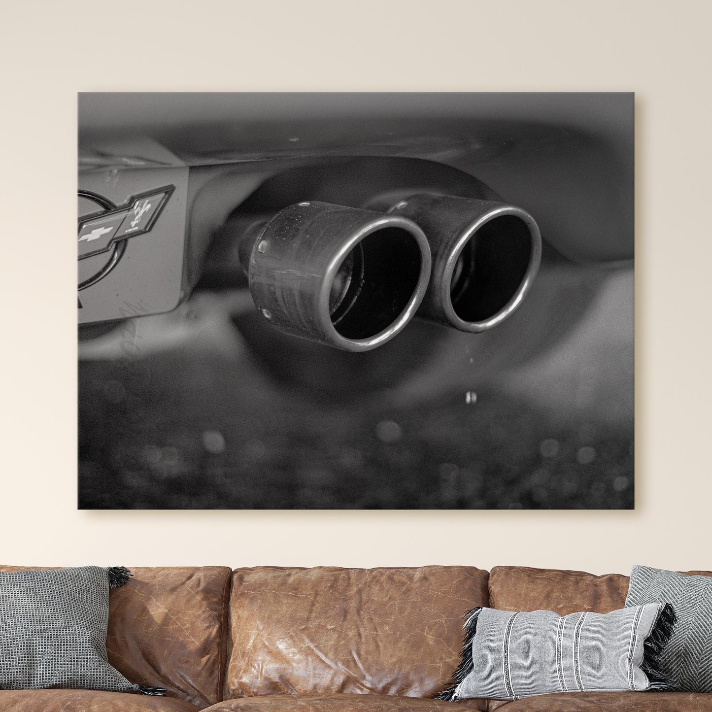 Car Exhaust in Black & White